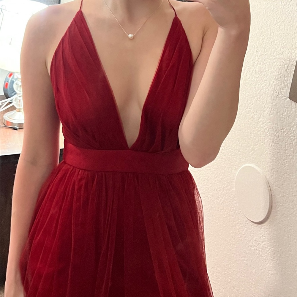 Long sheer prom dress
